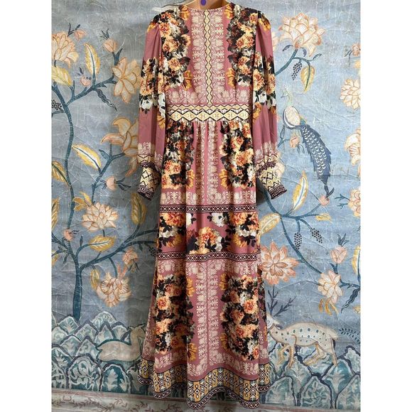 Anthropologie Vineet Bahl Embroidered Maxi Dress Size XS - Picture 9 of 10